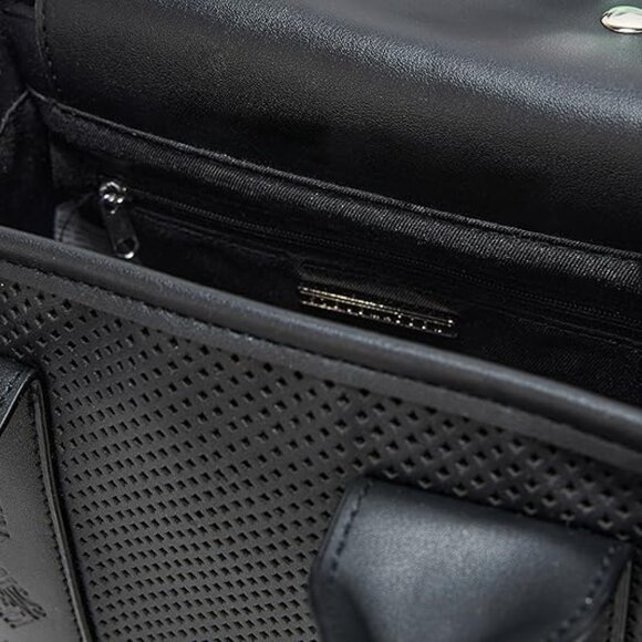 Steve Madden Bwebber Perforated Crossbody Satchel Bag in Black Edgy Everyday - Picture 10 of 11